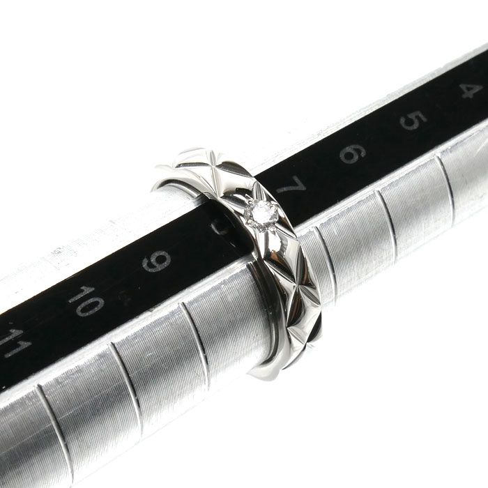 Chanel Platinum Quilted Ring Diamond 48 Vintage — view 6