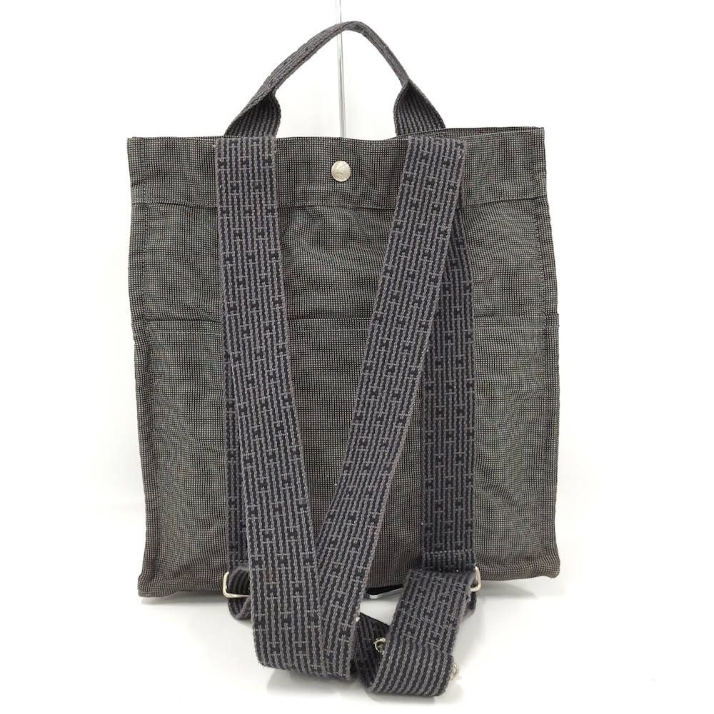 Hermes Her Line a Dos MM Backpack Nylon Canvas Gray — view 2