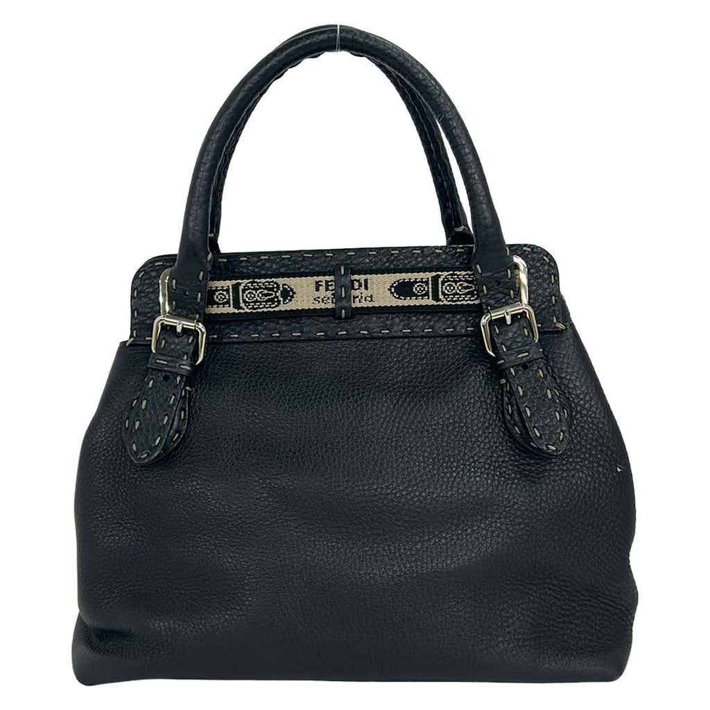 Fendi Tote Bag Selleria Black Leather — view 3