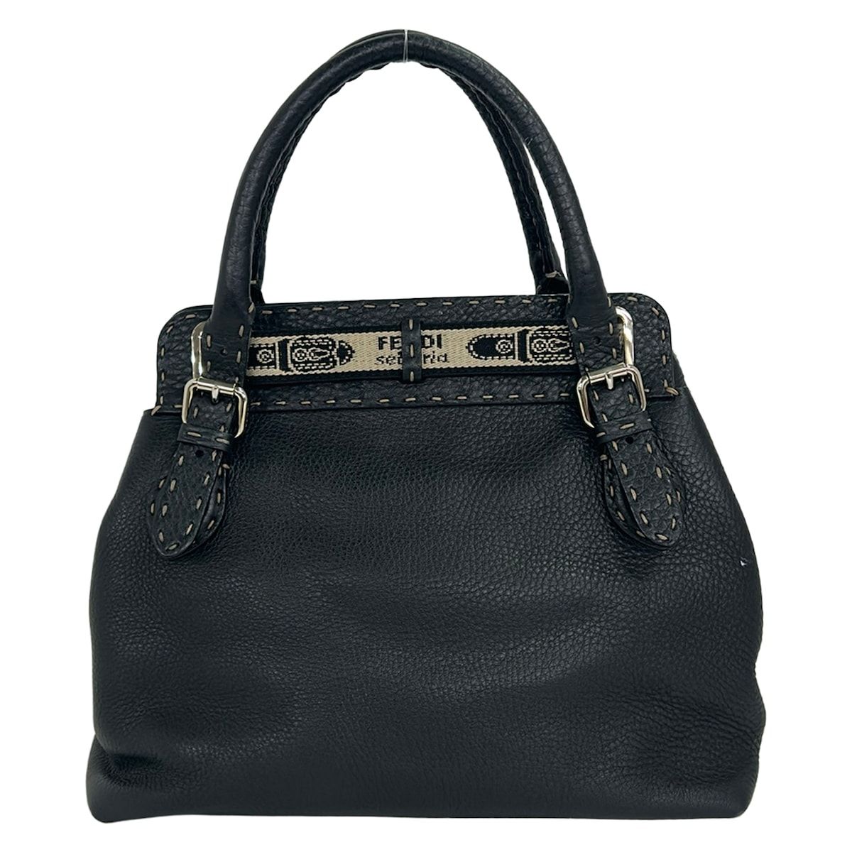 Fendi Tote Bag Selleria Black Leather — view 3
