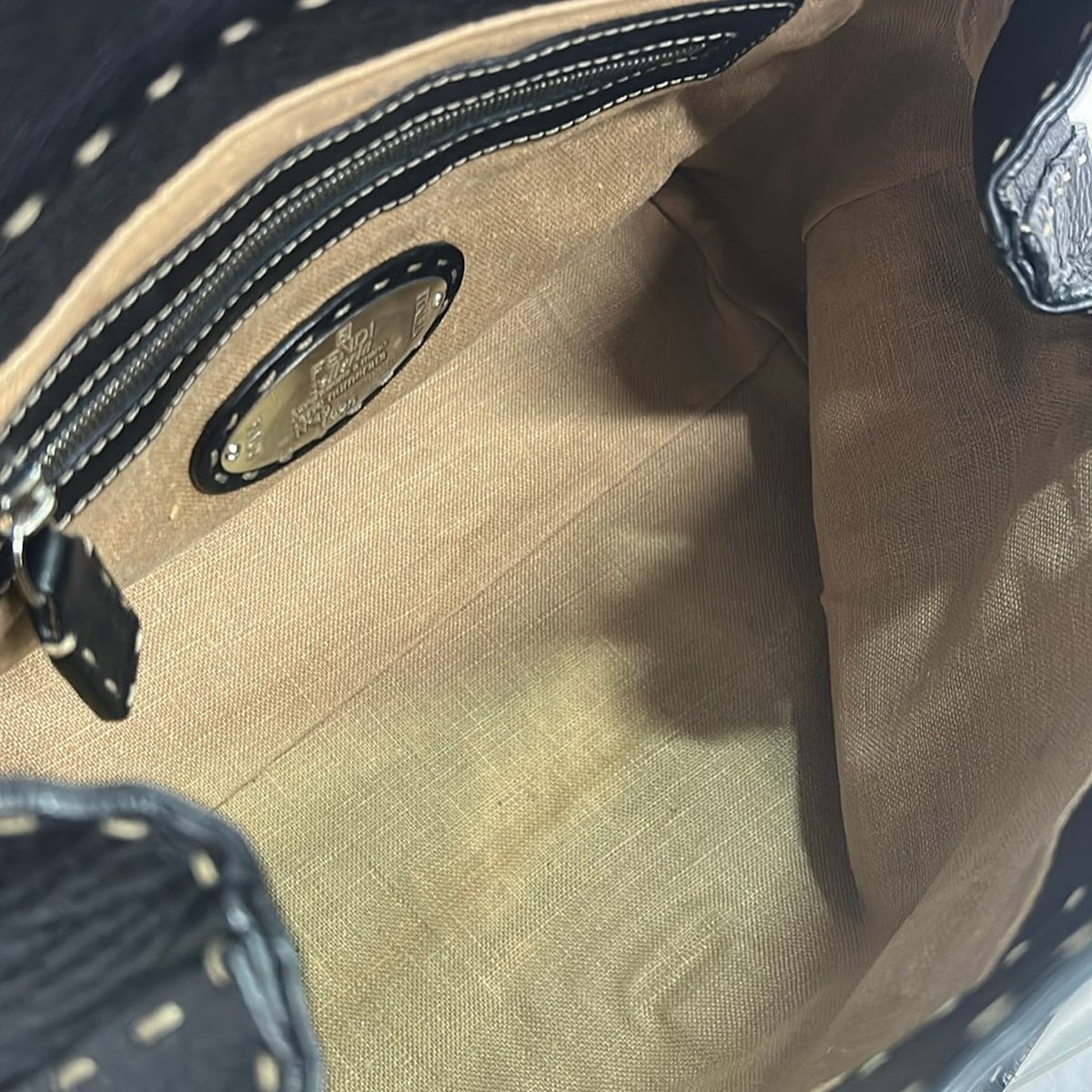 Fendi Tote Bag Selleria Black Leather — view 7