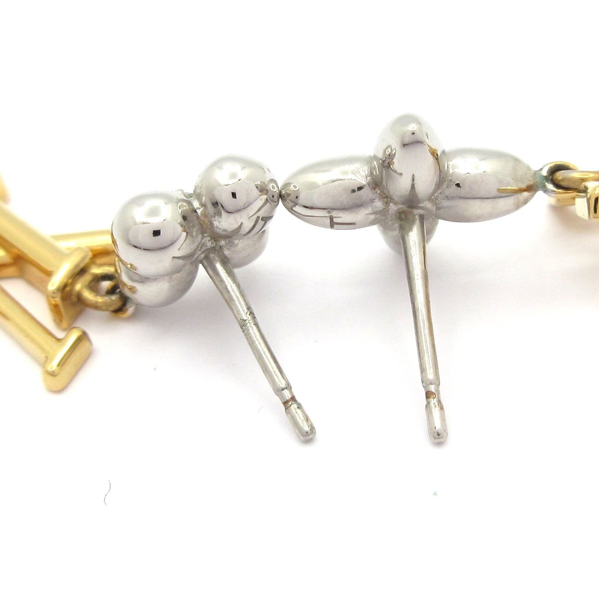 Louis Vuitton Earrings Pandant LV Iconic Flower Silver Gold Clear — view 3