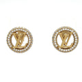 Louis Vuitton Earrings Book le Dreil by Knight Gold Clear LV Motif
