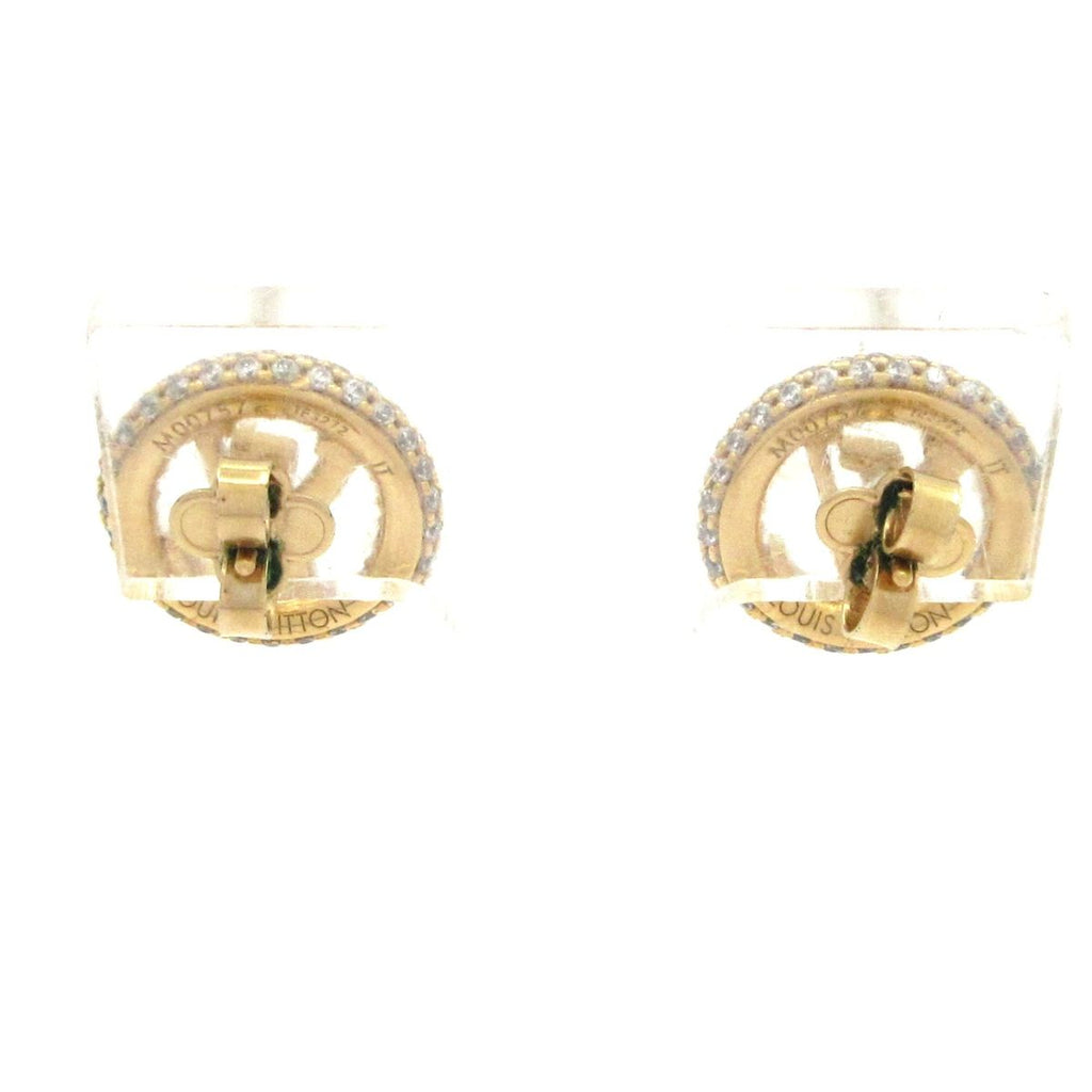 Louis Vuitton Earrings Book le Dreil by Knight Gold Clear LV Motif — view 2
