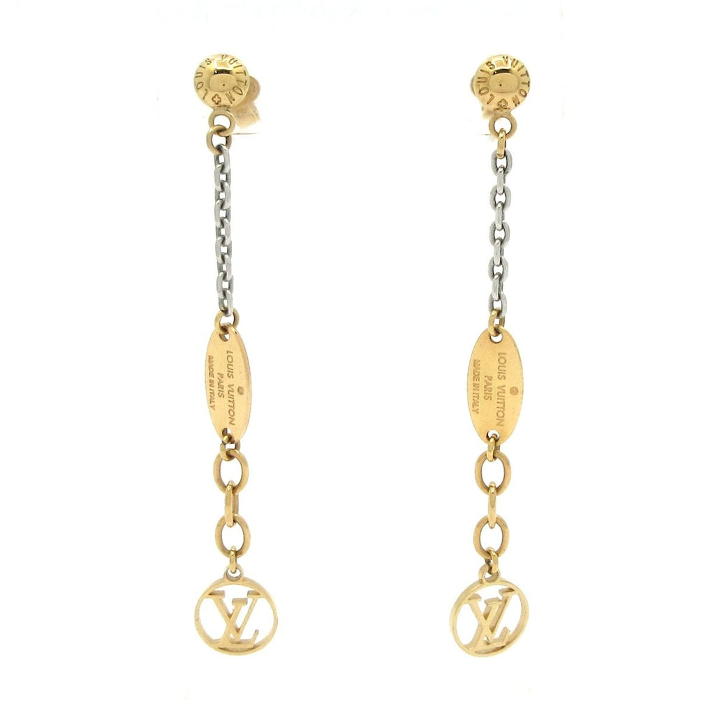 Louis Vuitton Earrings Logo Mania Gold Silver