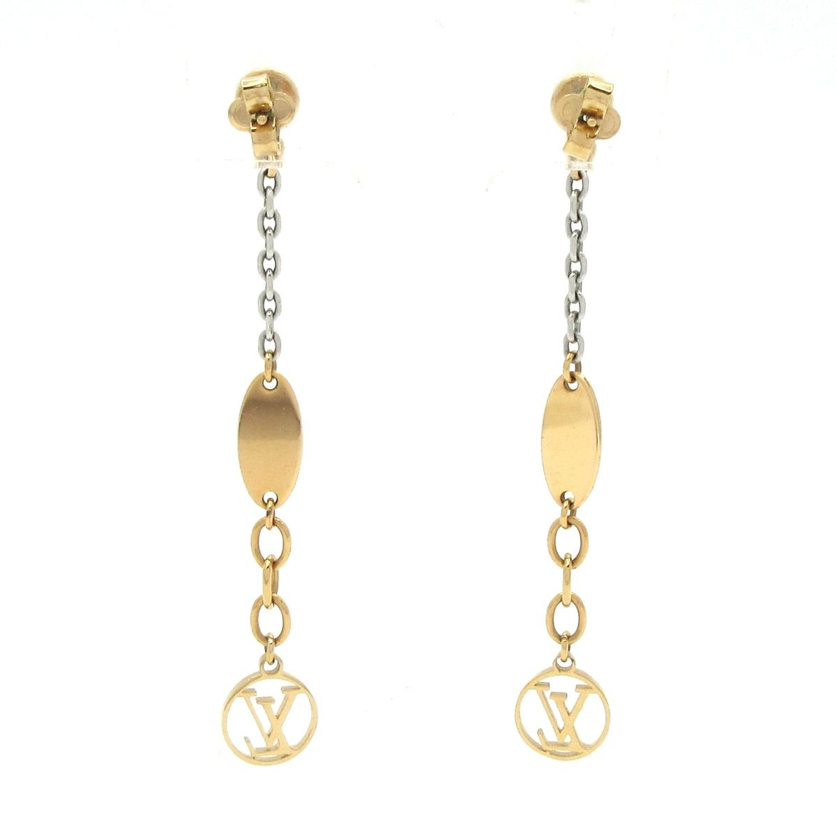 Louis Vuitton Earrings Logo Mania Gold Silver — view 2