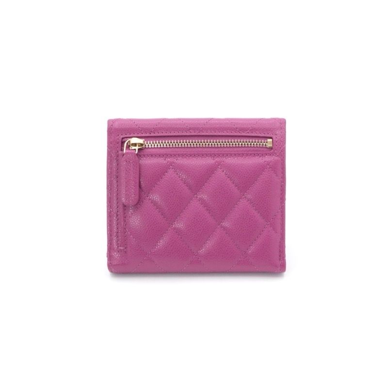 Chanel Wallet Trifold Mini Purple Gold Quilted CC Logo Compact — view 3
