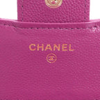 Chanel Wallet Trifold Mini Purple Gold Quilted CC Logo Compact — view 6
