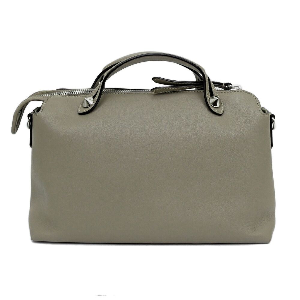 Fendi by the Way Gray Leather Shoulder Handbag — view 2
