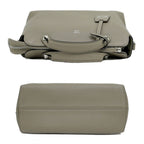 Fendi by the Way Gray Leather Shoulder Handbag — view 4