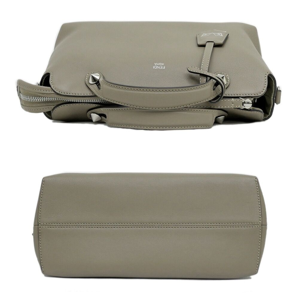 Fendi by the Way Gray Leather Shoulder Handbag — view 4