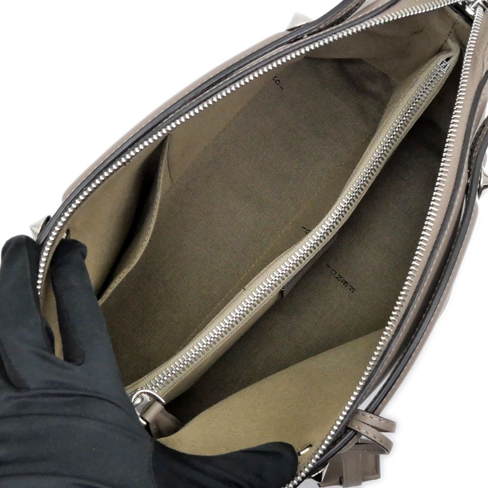 Fendi by the Way Gray Leather Shoulder Handbag — view 6