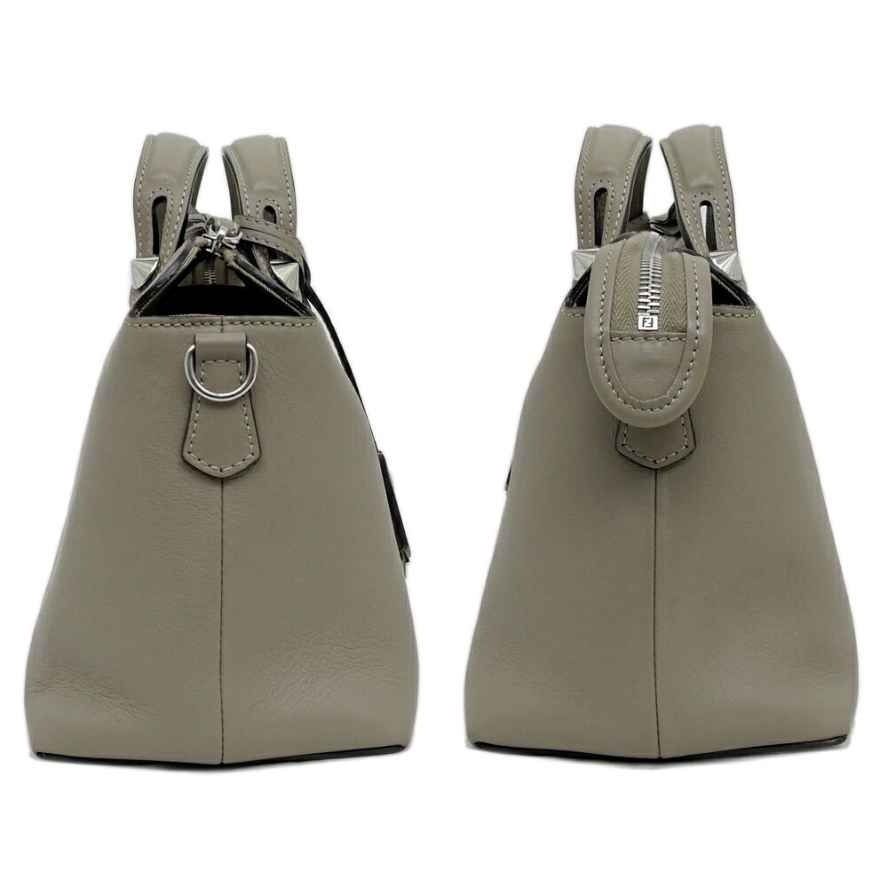 Fendi by the Way Gray Leather Shoulder Handbag — view 3
