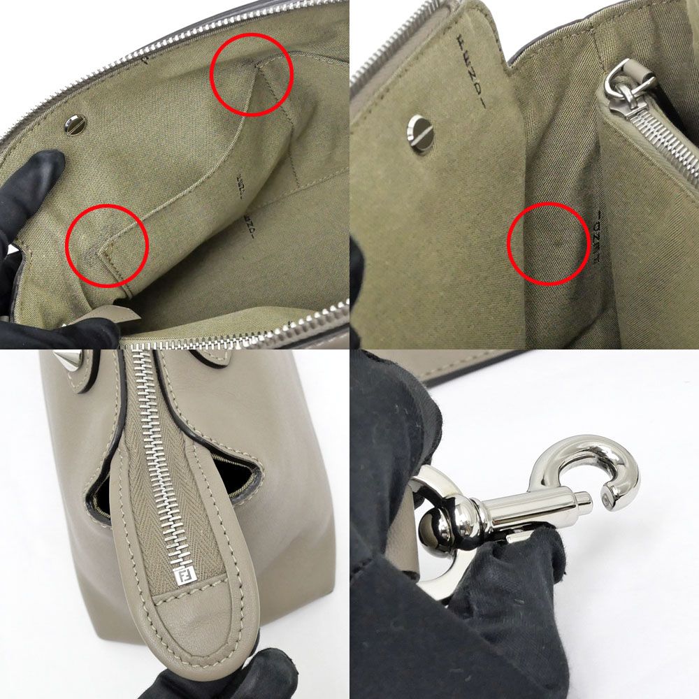 Fendi by the Way Gray Leather Shoulder Handbag — view 8