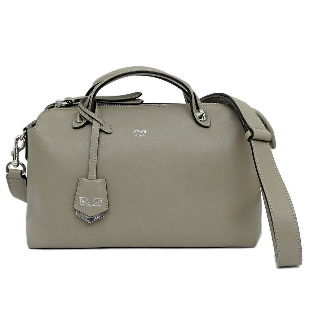 Fendi by the Way Gray Leather Shoulder Handbag