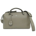Fendi by the Way Gray Leather Shoulder Handbag