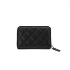 Chanel Wallet Coin Purse Black Gold Fragment Case CC Logo Quilted — view 3
