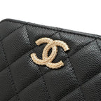 Chanel Wallet Coin Purse Black Gold Fragment Case CC Logo Quilted — view 4