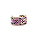 Chanel Bangle Purple Gold CC Logo Chain Bracelet