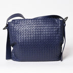 Bottega Veneta Shoulder Bag Intrecciato Blue Matte Silver — view 2