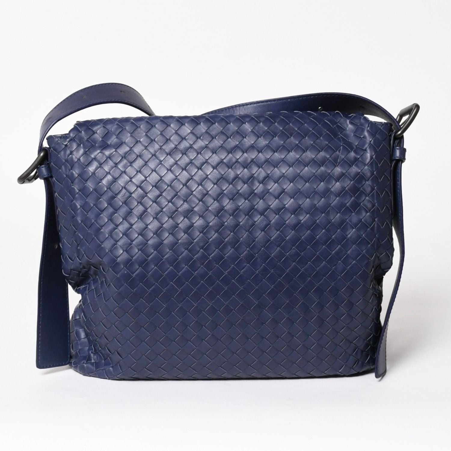 Bottega Veneta Shoulder Bag Intrecciato Blue Matte Silver — view 2