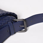 Bottega Veneta Shoulder Bag Intrecciato Blue Matte Silver — view 5