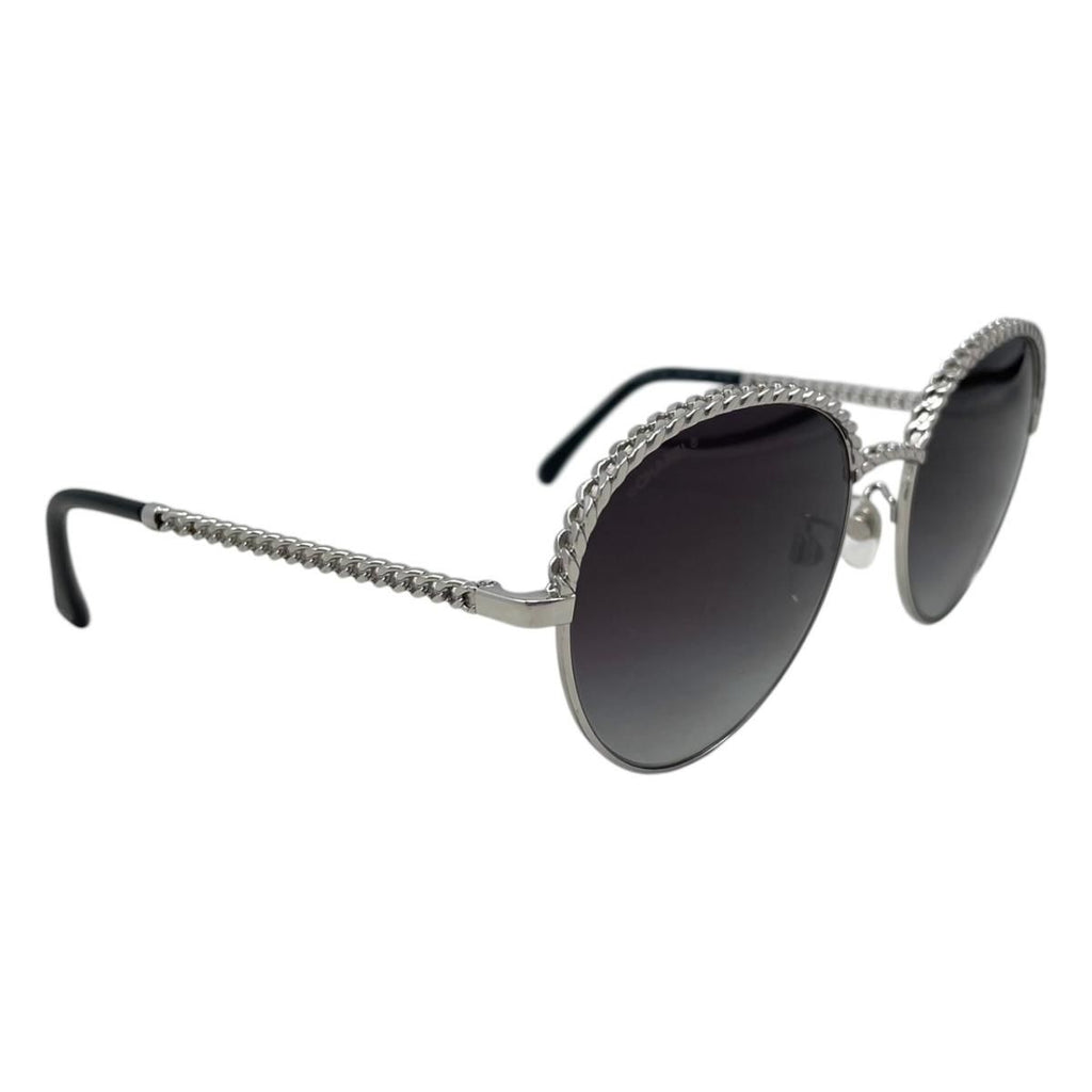 Chanel Sunglasses Chain Gradient Black Silver Eyewear — view 2