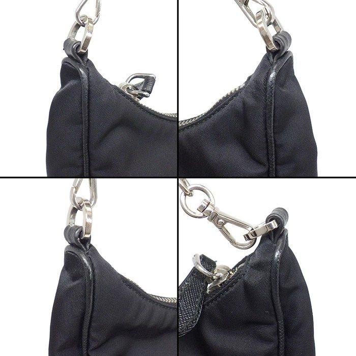 Prada Shoulder Bag Re Edition Re-Nylon Saffiano Leather Silver — view 8
