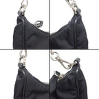 Prada Shoulder Bag Re Edition Re-Nylon Saffiano Leather Silver — view 8