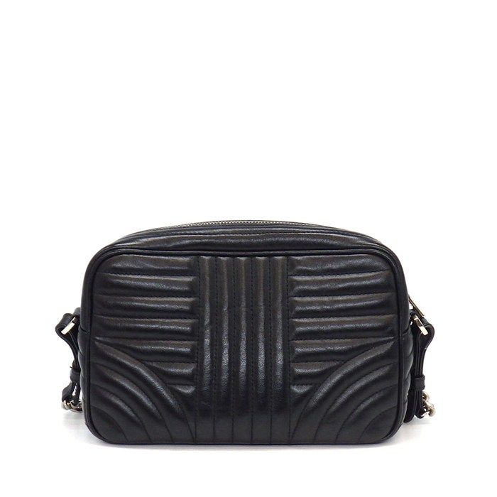 Prada Shoulder Bag Diamond Gram Chain Bag Black Leather Silver — view 2