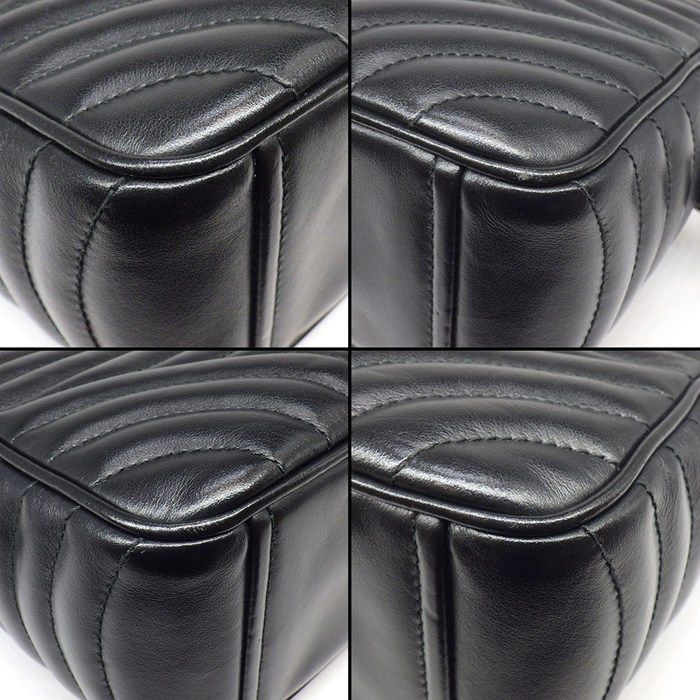 Prada Shoulder Bag Diamond Gram Chain Bag Black Leather Silver — view 7