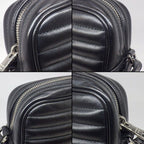 Prada Shoulder Bag Diamond Gram Chain Bag Black Leather Silver — view 8