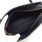 Prada Shoulder Bag Bandoriella Square Cross Black Saffiano Leather Gold — view 5