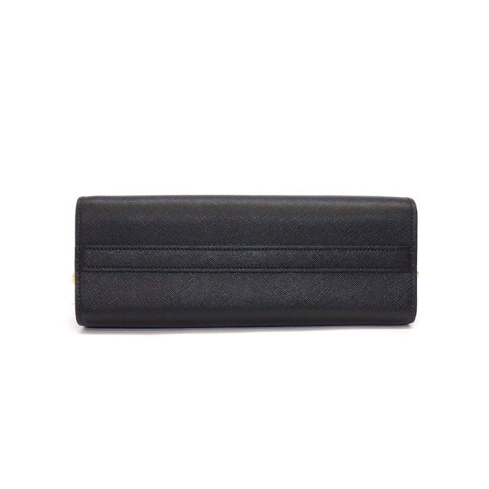 Prada Shoulder Bag Bandoriella Square Cross Black Saffiano Leather Gold — view 4