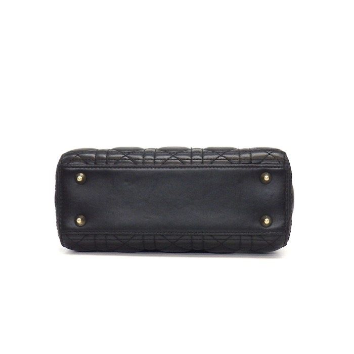 Dior Handbag Lady Dior My Abcdior Small Black Cannage Lambskin Gold — view 4