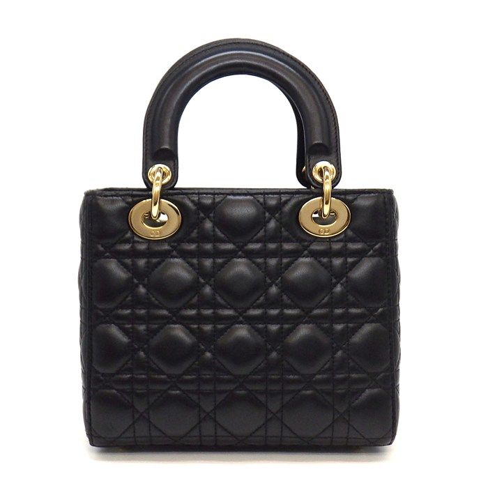 Dior Handbag Lady Dior My Abcdior Small Black Cannage Lambskin Gold — view 2