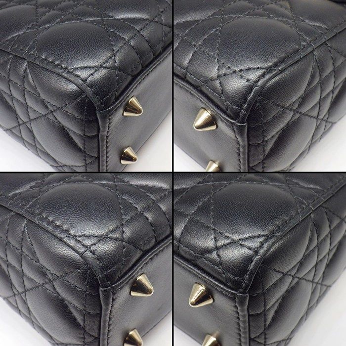 Dior Handbag Lady Dior My Abcdior Small Black Cannage Lambskin Gold — view 7