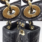 Dior Handbag Lady Dior My Abcdior Small Black Cannage Lambskin Gold — view 6