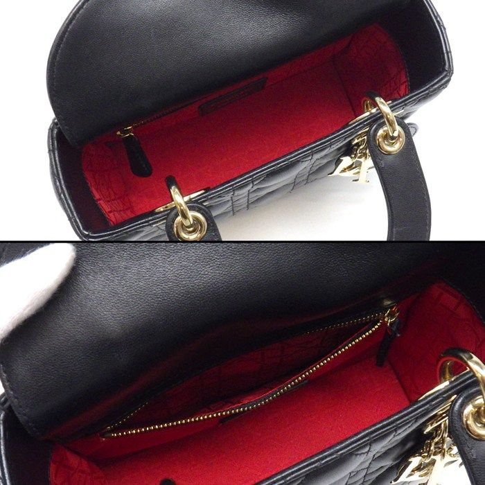 Dior Handbag Lady Dior My Abcdior Small Black Cannage Lambskin Gold — view 5