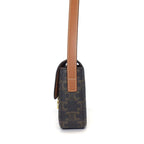 Celine Shoulder Bag Triomphe Claude Tan Canvas Calfskin Gold — view 3