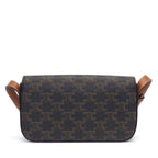 Celine Shoulder Bag Triomphe Claude Tan Canvas Calfskin Gold — view 2