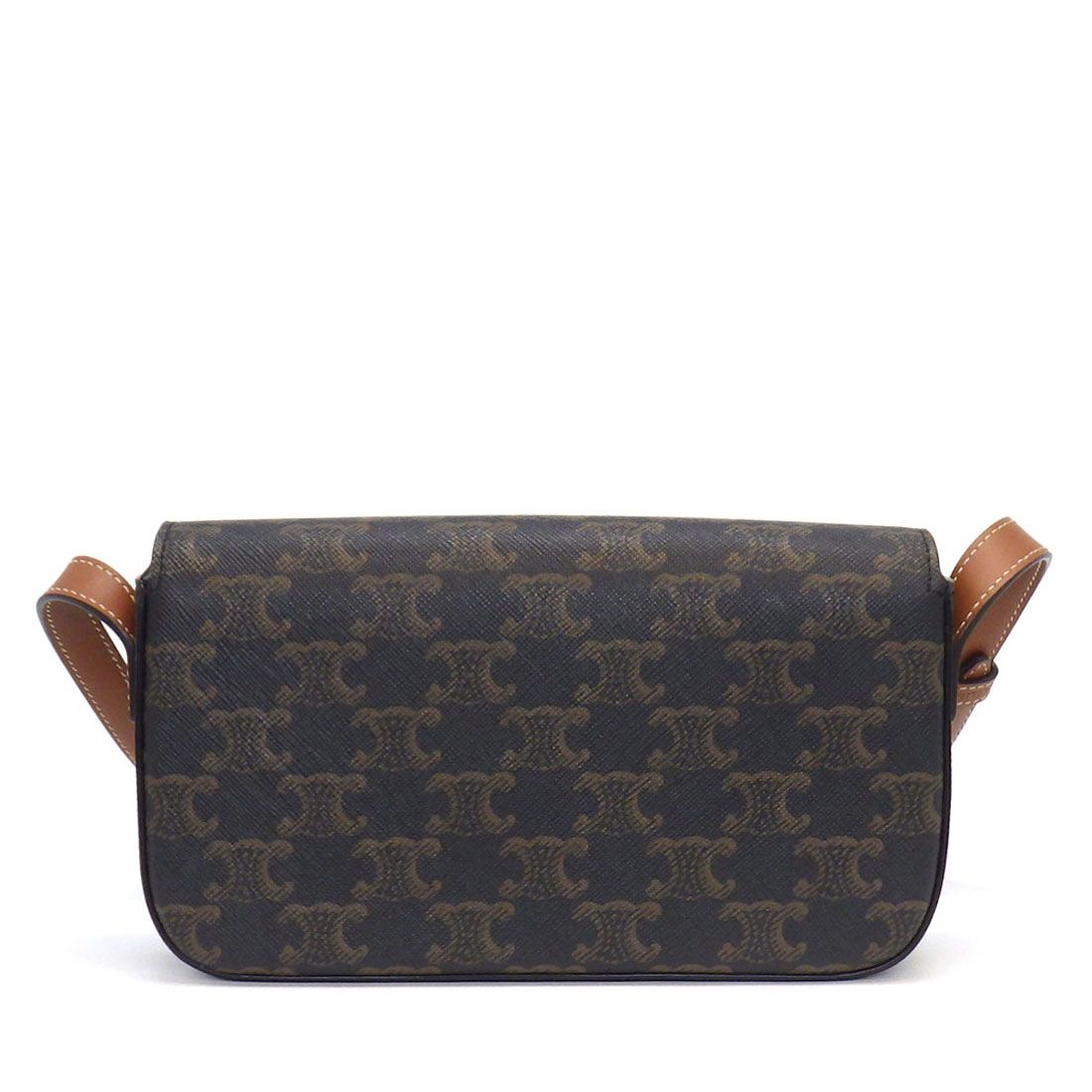 Celine Shoulder Bag Triomphe Claude Tan Canvas Calfskin Gold — view 2