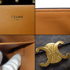 Celine Shoulder Bag Triomphe Claude Tan Canvas Calfskin Gold — view 6