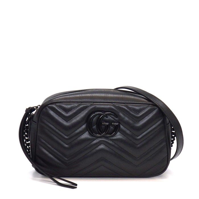 Gucci Shoulder Bag GG Marmont Small So Black Leather