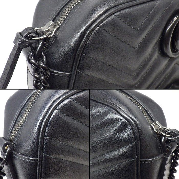 Gucci Shoulder Bag GG Marmont Small So Black Leather — view 8