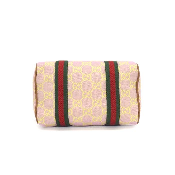 Gucci Mini Boston Bag Aafys Pink Brown GG Canvas Leather Gold — view 4