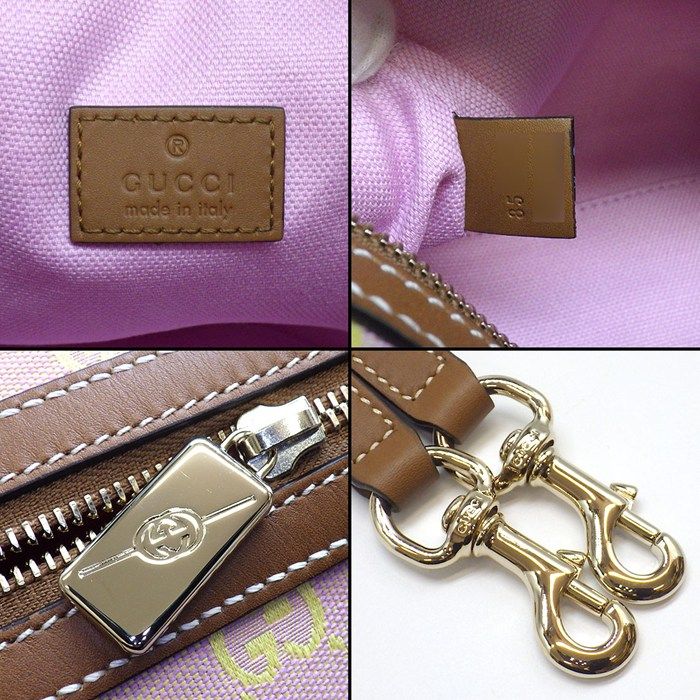 Gucci Mini Boston Bag Aafys Pink Brown GG Canvas Leather Gold — view 6