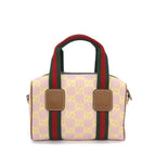 Gucci Mini Boston Bag Aafys Pink Brown GG Canvas Leather Gold — view 2