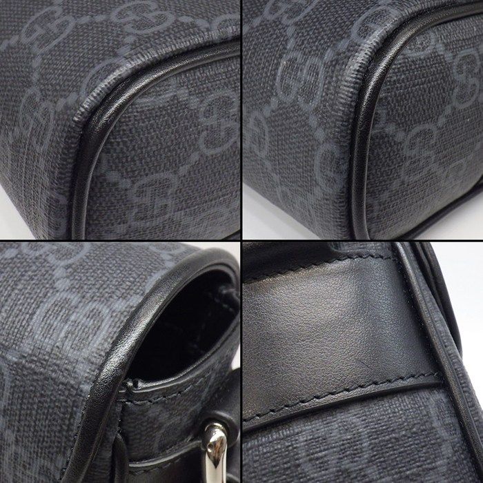 Gucci Shoulder Bag Super Fadja Black GG Supreme Canvas Leather Silver — view 7