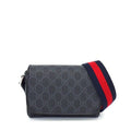 Gucci Shoulder Bag Super Fadja Black GG Supreme Canvas Leather Silver